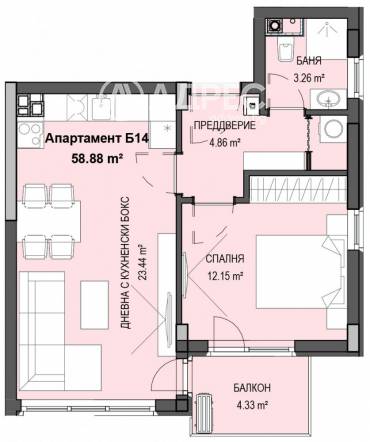 Двустаен апартамент, София, Кръстова вада, 669270, Снимка 1