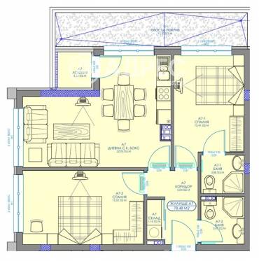 Тристаен апартамент, София, Обеля 2, 684274, Снимка 1