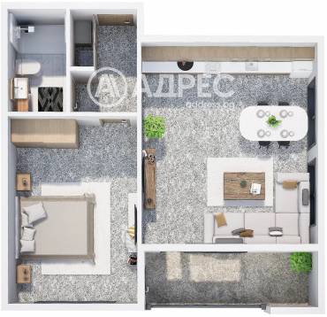 Двустаен апартамент, Пловдив, Прослав, 688274, Снимка 1