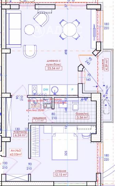Двустаен апартамент, Бургас, Меден рудник - зона Д, 644278, Снимка 1