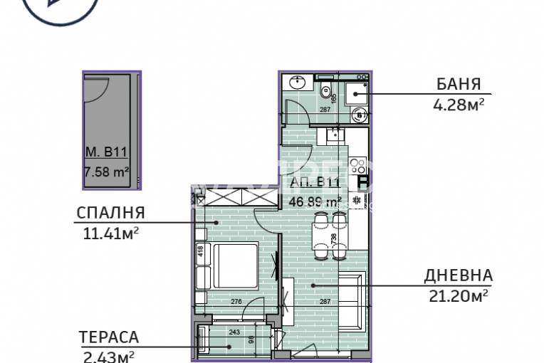 Двустаен апартамент, Варна, Възраждане 1, 694280, Снимка 1