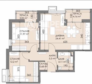 Тристаен апартамент, Бургас, Меден рудник - зона В, 630281, Снимка 1