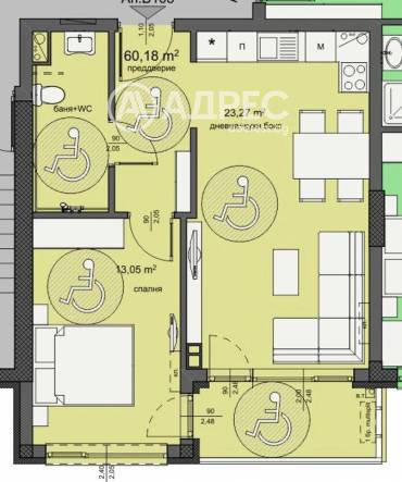 Тристаен апартамент, Бургас, Изгрев, 676282, Снимка 1