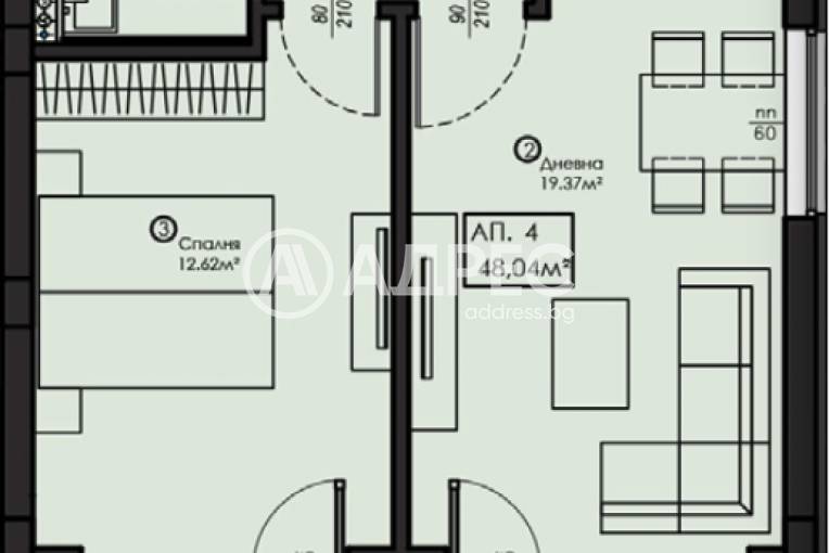 Двустаен апартамент, София, Малинова Долина, 672283, Снимка 1