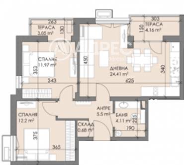 Тристаен апартамент, Бургас, Меден рудник - зона В, 630285, Снимка 1