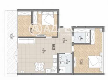 Тристаен апартамент, Варна, к.к. Чайка, 665285, Снимка 1