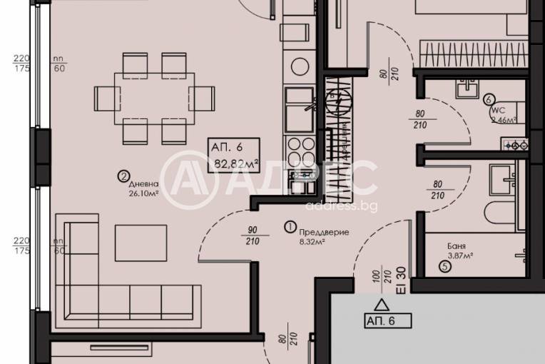 Тристаен апартамент, София, Малинова Долина, 672285, Снимка 1