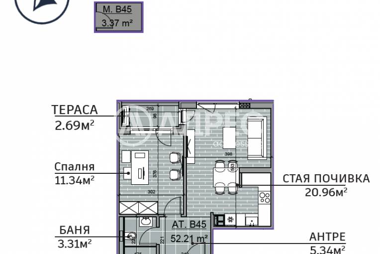 Двустаен апартамент, Варна, Възраждане 1, 694285, Снимка 1