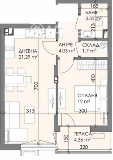 Двустаен апартамент, Бургас, Меден рудник - зона В, 630286