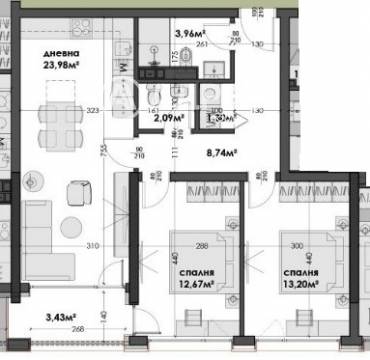 Тристаен апартамент, Варна, Изгрев, 653286, Снимка 1