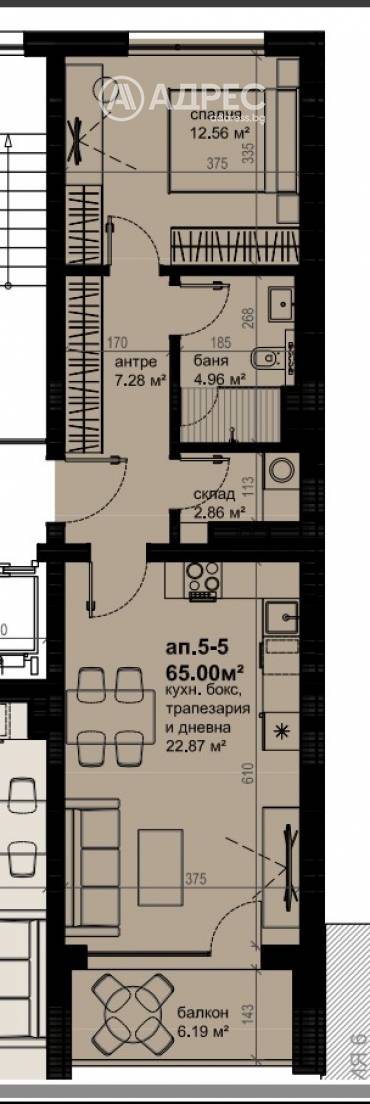 Двустаен апартамент, Бургас, Изгрев, 658286, Снимка 1