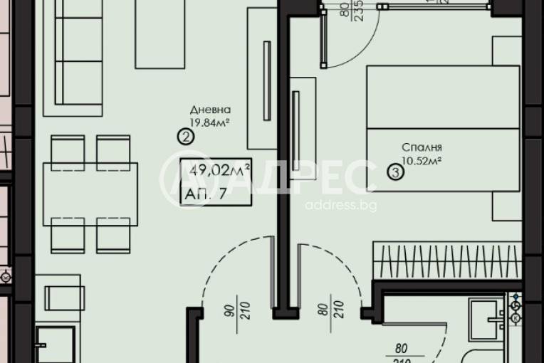 Двустаен апартамент, София, Малинова Долина, 672286, Снимка 1