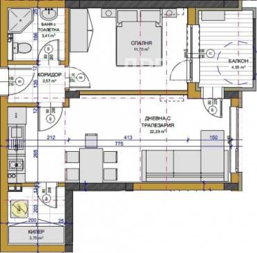 Двустаен апартамент, Стара Загора, Железник- запад, 701286, Снимка 1