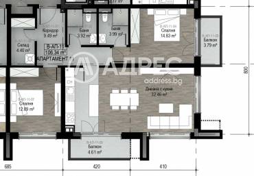 Тристаен апартамент, София, Бояна, 580287, Снимка 1