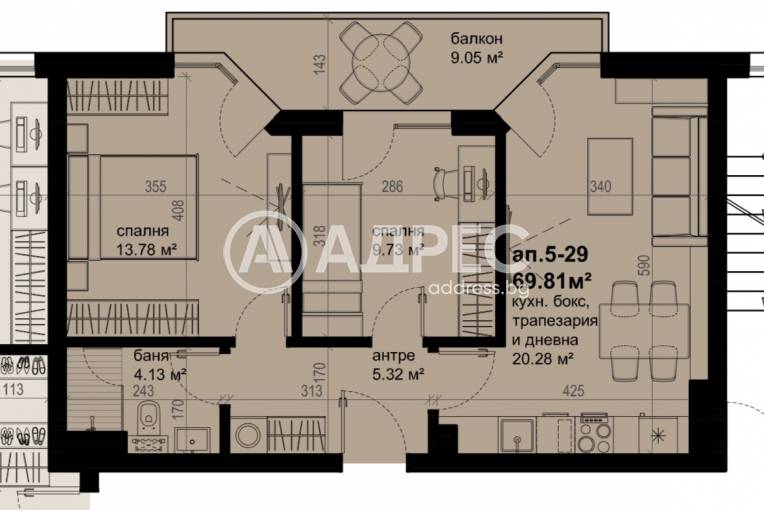 Тристаен апартамент, Бургас, Изгрев, 658287, Снимка 8