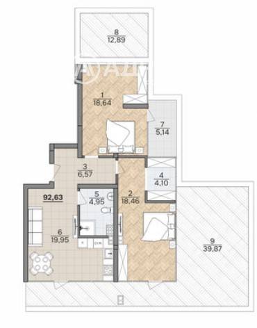 Тристаен апартамент, Варна, к.к. Чайка, 665287, Снимка 1