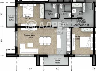 Тристаен апартамент, София, Бояна, 580288, Снимка 1