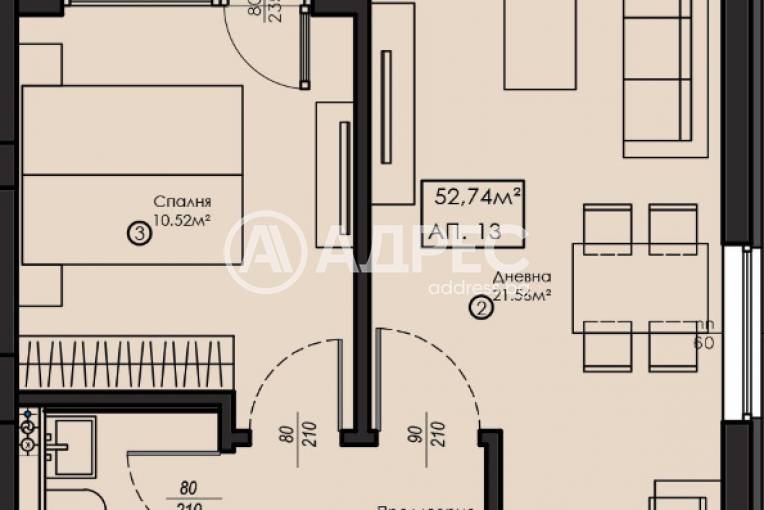 Двустаен апартамент, София, Малинова Долина, 672289, Снимка 1