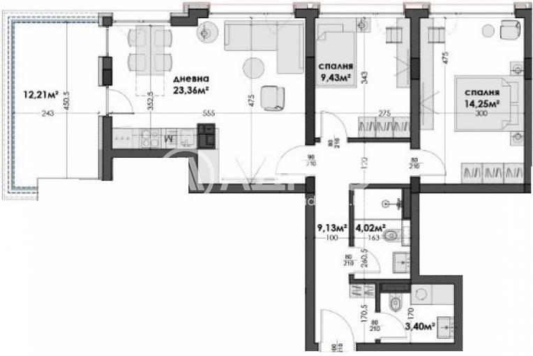 Тристаен апартамент, Варна, Изгрев, 653290, Снимка 5