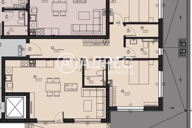 Тристаен апартамент, София, Малинова Долина, 672291, Снимка 1