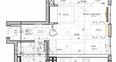 Едностаен апартамент, София, Слатина, 682293, Снимка 3