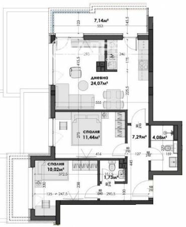 Тристаен апартамент, Варна, Изгрев, 653294, Снимка 1