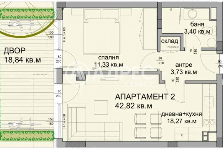 Двустаен апартамент, Бургас, Сарафово, 652295, Снимка 1