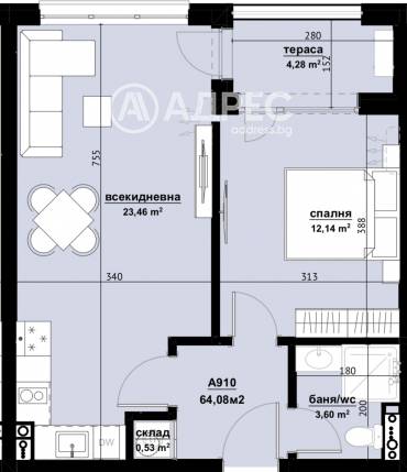 Двустаен апартамент, Бургас, Хоризонт, 674300, Снимка 1