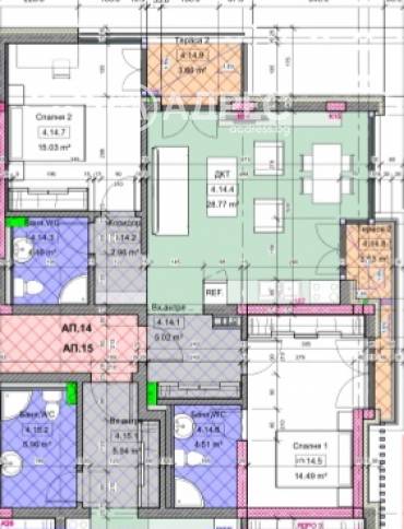 Тристаен апартамент, София, Витоша, 677302, Снимка 1