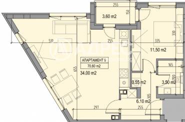 Двустаен апартамент, София, Суха река, 604305, Снимка 1