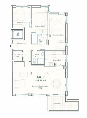 Многостаен апартамент, Бистрица, 699306, Снимка 1