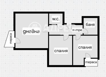 Тристаен апартамент, София, Люлин 1, 658308, Снимка 1