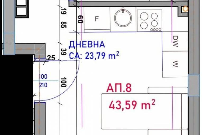 Двустаен апартамент, Бургас, Крайморие, 632309, Снимка 1