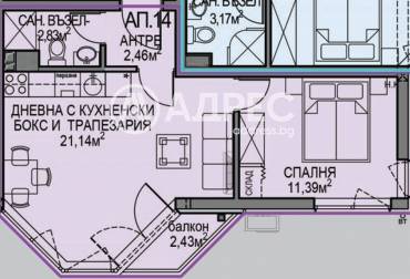 Двустаен апартамент, София, Обеля 2, 687310, Снимка 1