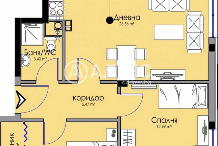 Тристаен апартамент, Бургас, Сарафово, 681311, Снимка 2