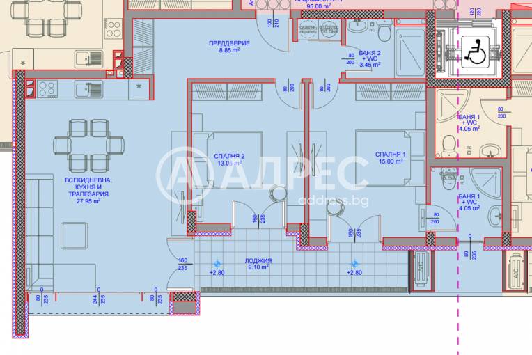 Тристаен апартамент, Варна, Виница, 693311, Снимка 3