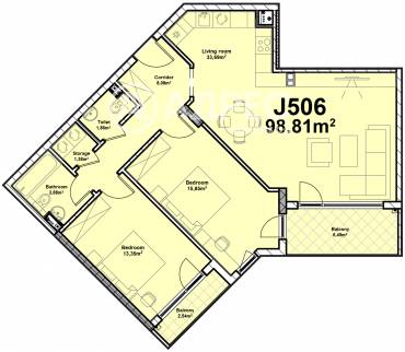 Тристаен апартамент, София, Полигона, 666314, Снимка 1