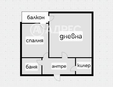 Двустаен апартамент, София, Редута, 695317, Снимка 1