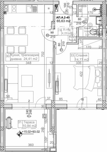 Двустаен апартамент, Варна, к.к. Слънчев ден, 644321, Снимка 1