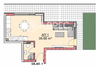 Едностаен апартамент, Варна, Владислав Варненчик, 663321, Снимка 1