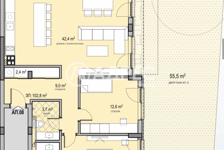 Тристаен апартамент, София, Овча купел 2, 686321, Снимка 2