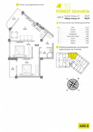 Тристаен апартамент, Варна, к.к. Чайка, 631322, Снимка 1