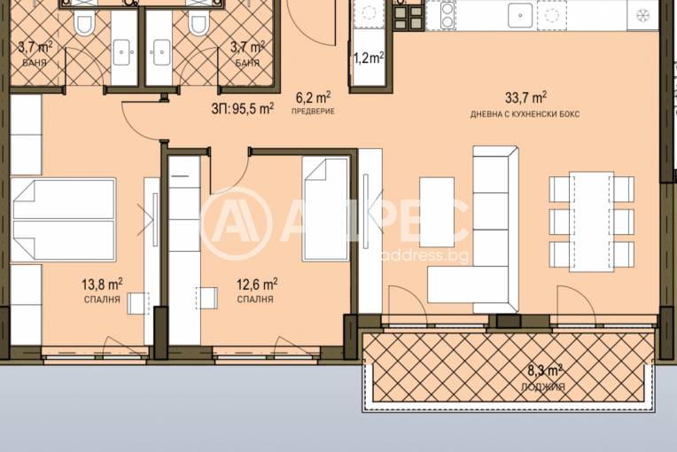 Тристаен апартамент, София, Овча купел 2, 686326, Снимка 1