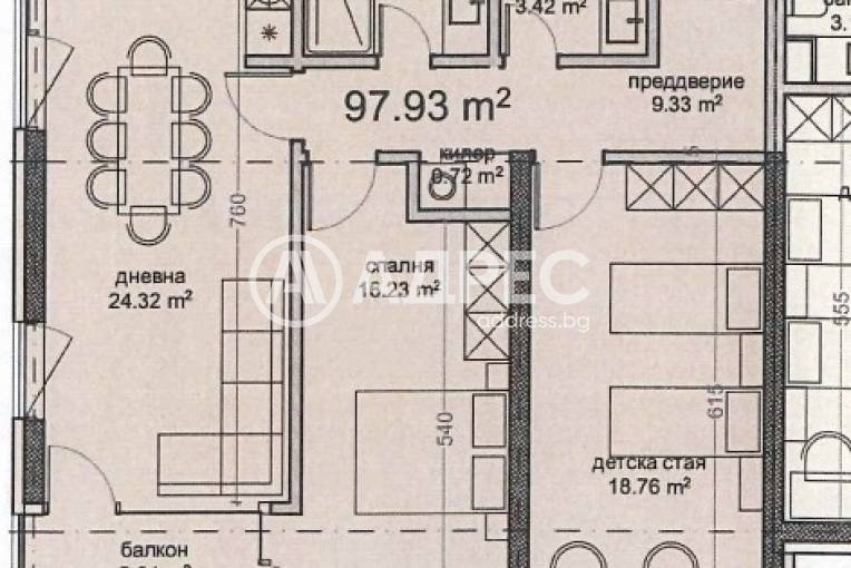 Тристаен апартамент, Варна, Владислав Варненчик, 683328, Снимка 2