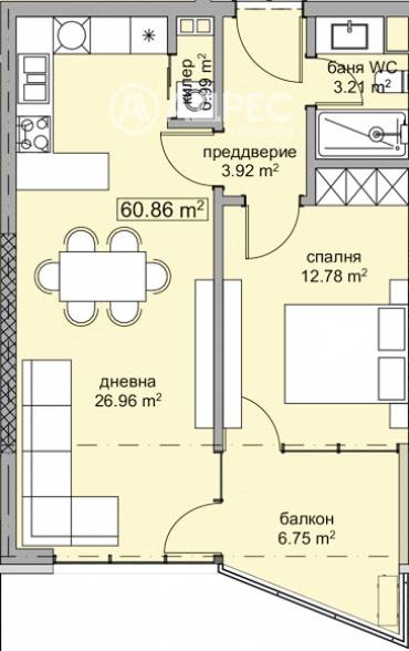 Двустаен апартамент, Варна, м-ст Траката, 686328, Снимка 1