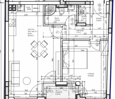 Двустаен апартамент, Варна, Колхозен пазар, 688329, Снимка 1