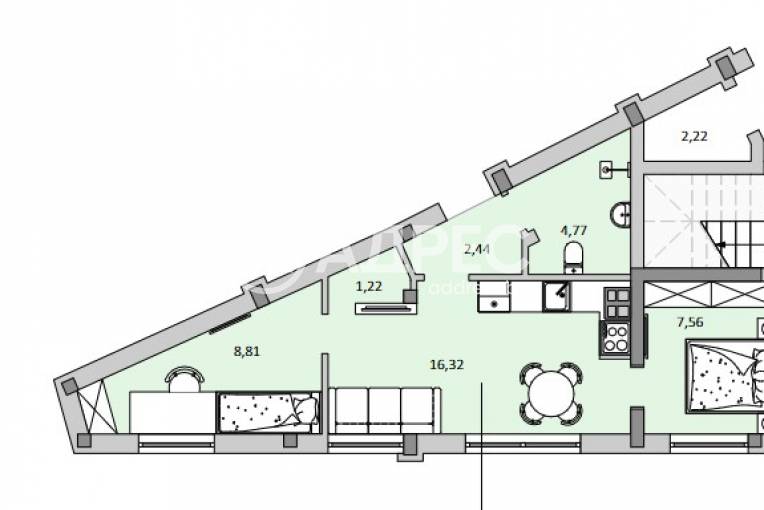 Тристаен апартамент, Варна, м-ст Акчелар, 652331, Снимка 3