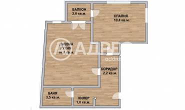 Двустаен апартамент, Варна, Колхозен пазар, 688331, Снимка 1