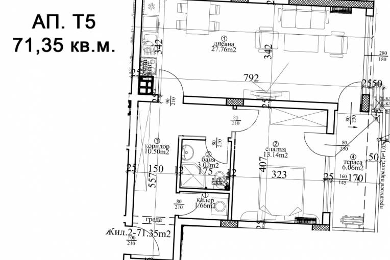 Двустаен апартамент, Варна, Център, 625332, Снимка 2