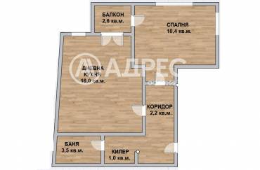 Двустаен апартамент, Варна, Колхозен пазар, 688332, Снимка 1